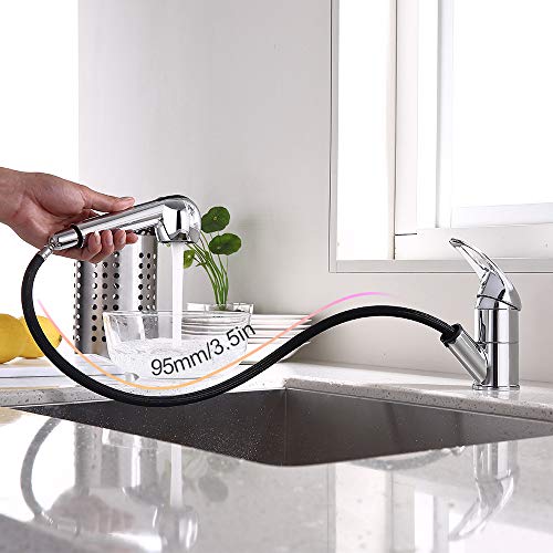 GAVAER Grifo de Cocina, Grifo Fregadero 360 ° Con Spray Extensible, 2 Modos de Spray, Apto Para Agua Fría y Caliente, Latón Cromado, Garantía de Por Vida