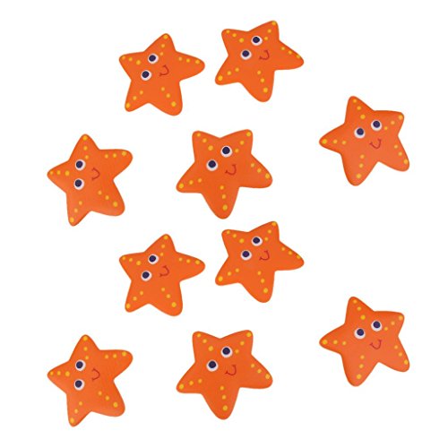 Gazechimp 10 Piezas Apliques de Bañera No Deslizante Etiqueta Estrella de Mar Pegatina Antideslizante de Pisada