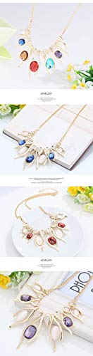 GD&HH Collares para Mujer Cadena De Clavícula Opal Joyas para Mujer, Colgantes Mujer Circón Cristales, Regalos para Mujer，Regalos De Joyería para Mujeres/Tinta Azul