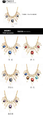 GD&HH Collares para Mujer Cadena De Clavícula Opal Joyas para Mujer, Colgantes Mujer Circón Cristales, Regalos para Mujer，Regalos De Joyería para Mujeres/Tinta Azul