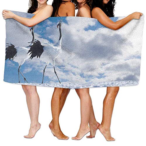 Gebrb Toallas de baño, Unisex Beach Towel, Baby Bath Towels, Red-Crowned Crane Blue Sky, Super Soft Ultra Absorbent Bath Towel Beach Towels for Men, Bath Set Bathroom Accessories