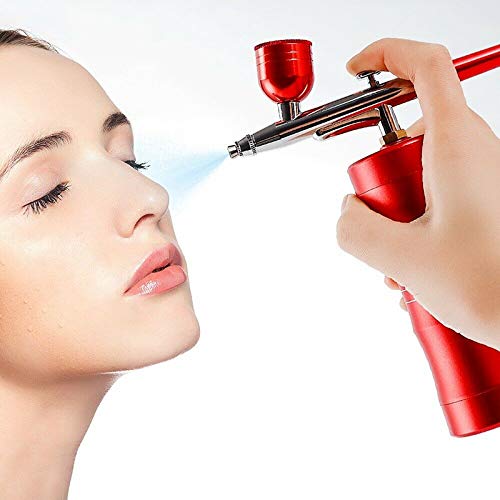 Gebuter Handheld Airbrush Compressor Kit Rechargeable Cake Paint Nail Art Tattoo Sprayer Portable Airbrush Kit Handheld Air Compressor for Beauty Cosmetic Skin Care Tattoos Manicure Body Painting
