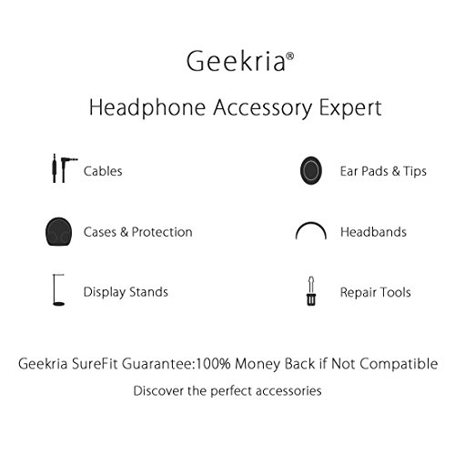Geekria QuickFit Plus - Cable para auriculares Sony MDR-1000X, 100AAP, 100ABN, XB950BT, XB650BT, XB750BT, MDR-1A y más cable de audio de repuesto para auriculares, color rojo