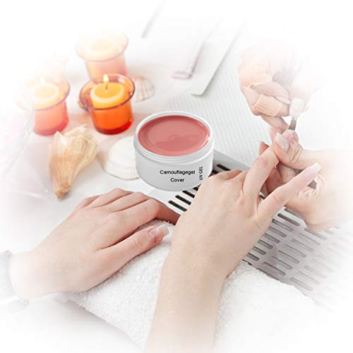 Gel de COVER UV 30 ml - Gel de uñas de camuflaje rosa - construcción de endurecimiento LED NUDE - diseño y arte