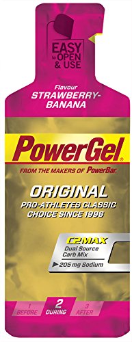Gel Energético Power Gel PowerBar 12 Geles x 41g Fresa y Plátano