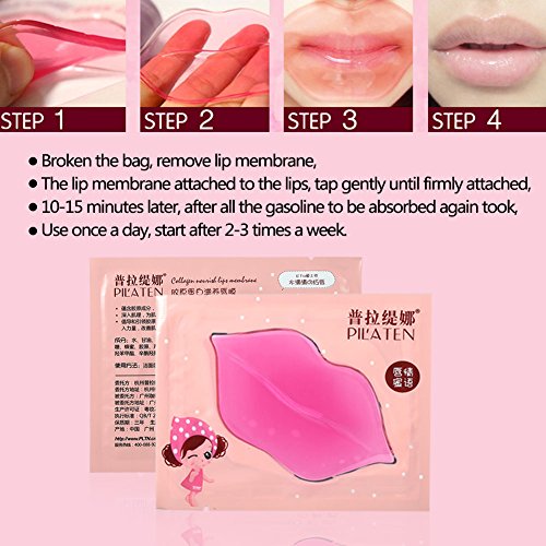 Gel hidratante para labios, mascarilla antiarrugas, mascarilla antigrietas con colágeno, reparador labial (15 unidades) (#4)