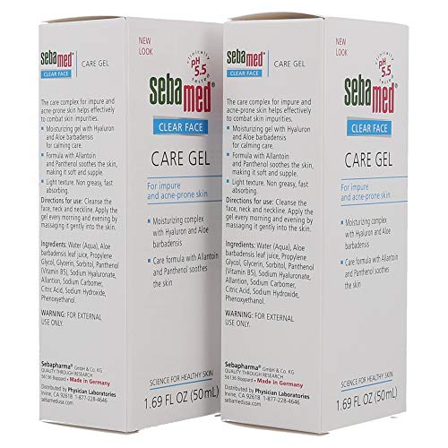 Gel Sebamed para el cuidado facial transparente, 50 ml, paquete de 2
