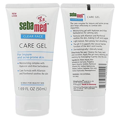 Gel Sebamed para el cuidado facial transparente, 50 ml, paquete de 2