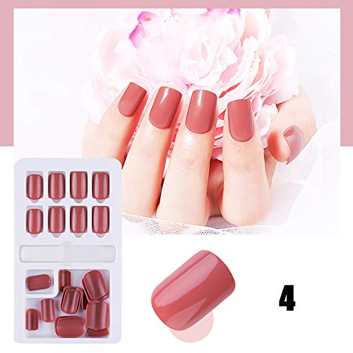 Gelentea - Juego de 24 uñas postizas reutilizables finalizadas, uñas adhesivas, kit de accesorios de manicura