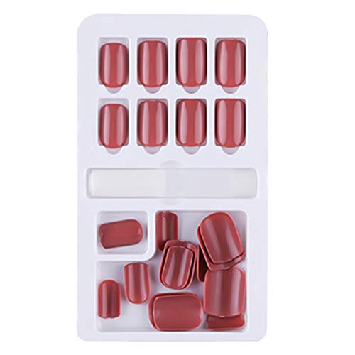 Gelentea - Juego de 24 uñas postizas reutilizables finalizadas, uñas adhesivas, kit de accesorios de manicura