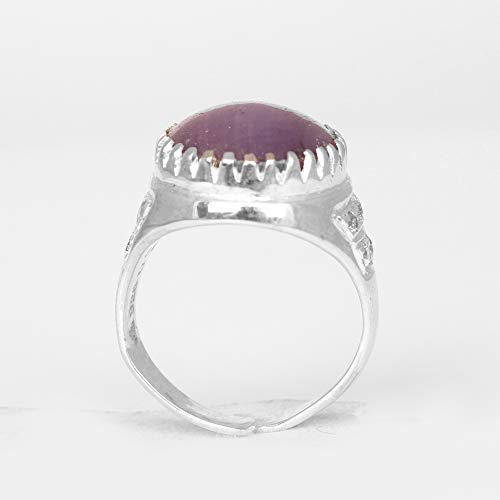 Gemhub - Anillo de plata de ley 925 con circonita cúbica y rubí de estrella roja natural para amor, pasión, orientación y sabiduría