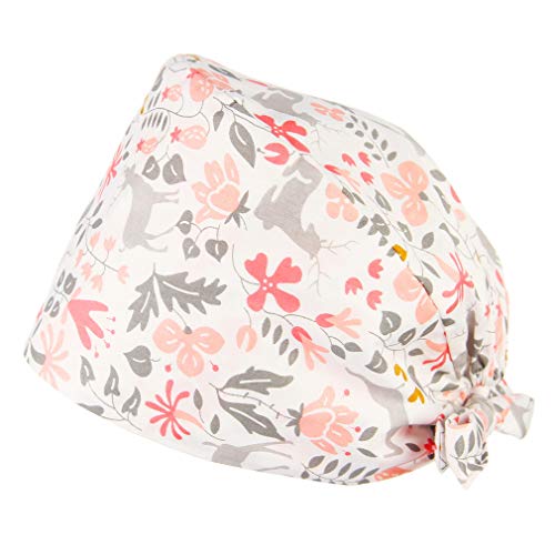 GEMVIE Gorro de Quirófano - Lavable- Robin Hat - Pelo Largo - Ajustable - Estampado -100% algodón Sombreros Mujer