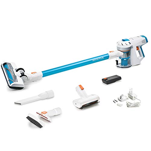 Genius Invictus X7 - Aspiradora con batería (incluye mini electrobrste (14 piezas) Aspiradora inalámbrica 2 en 1, 380 W, luces LED integradas, batería de iones de litio