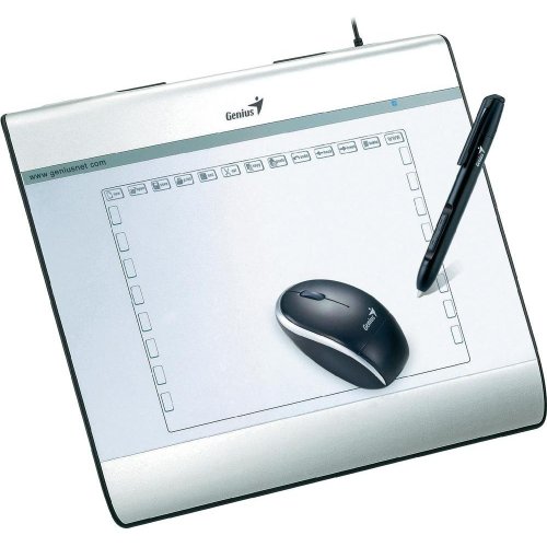 Genius MousePen i608 - Tableta gráfica con lápiz Digital y ratón, Blanco