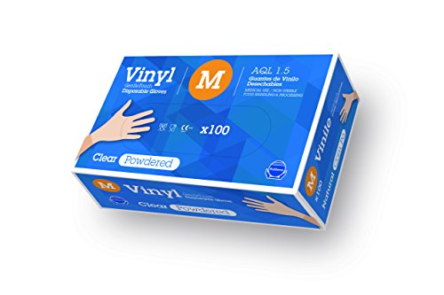 Gentle Touch 0056 Guante Desechable de Vinilo, Talla L, Natural/Transparente