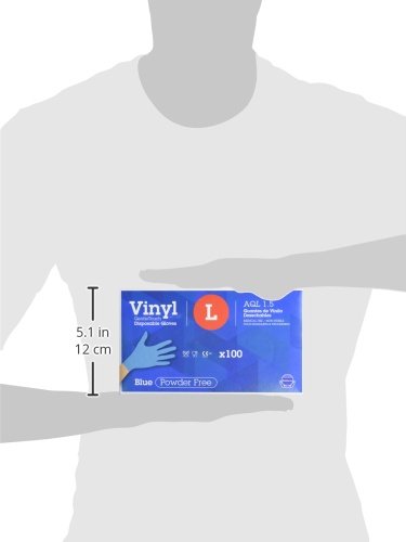 Gentle Touch 0382 Guante Desechable de Vinilo, Talla L, Azul