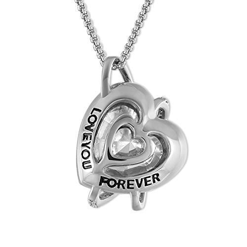 GEORGE · SMITH Love Echo Collar Plata para Mujer Collar Corazón Púrpura con Cristales de Swarovski, Collar Oro Rosa Collar Boda Regalos Cumpleaños para Mujer Niña