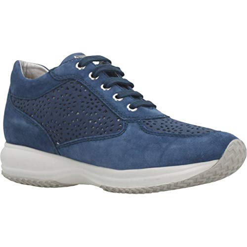 Geox D Happy A, Zapatillas para Mujer, Azul (Denim), 40 EU