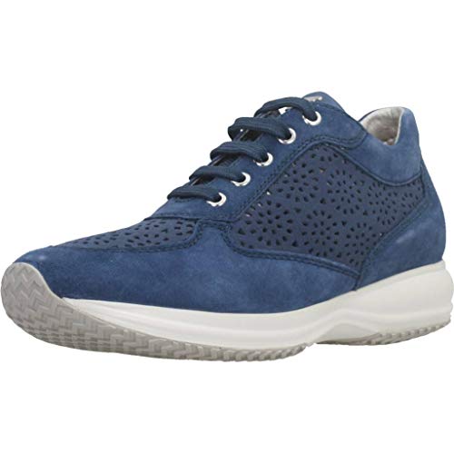 Geox D Happy A, Zapatillas para Mujer, Azul (Denim), 40 EU