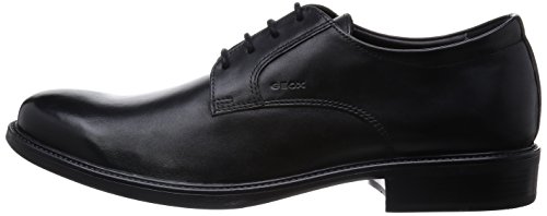 Geox Uomo Carnaby D, Zapatos de Cuero con Cordones para Hombre, Negro (Black 9999), 43 EU