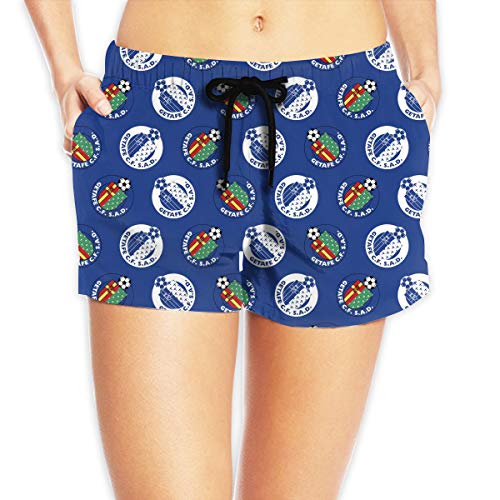 Getafe-CF Bañador Mujer,Bañador Natación Mujer,Banador Mujer Pantalones Cortos De Secado Rápido Playa con Cordón Ajustable L