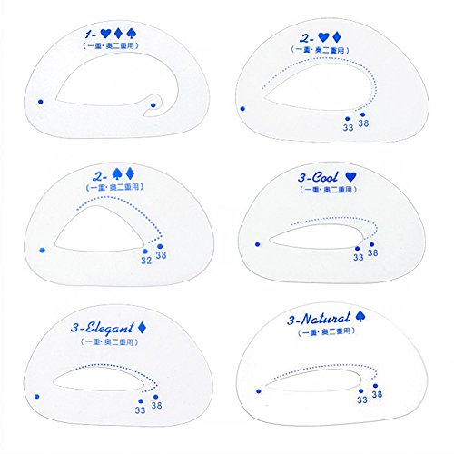 Gezichta - 6 plantillas de sombra de ojos para ayudante de aseo de la moda, sombra de ojos, tarjeta de dibujo, plantilla de maquillaje