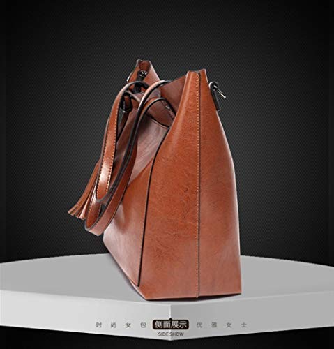 GF- women's bags Bolso de Cuero Suave del Bolso Diagonal Simple del Bolso del Bolso de Las señoras de Gran Capacidad de la Moda (Color : Brown)