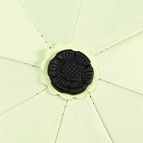 GFF Apagón Completo Golpear Plástico Negro Flor Princesa Paraguas Tres Protectores solares Plegables Sombrilla Anti-UV Secado rápido Paraguas Negro Pequeño Paraguas Grueso (Color: Amarillo)
