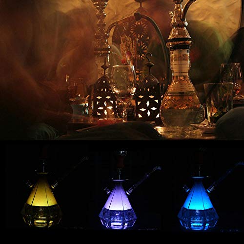 gfjfghfjfh Juego de cachimba acrílica para Fumar Manguera de Pipa de Agua Shishas con luz LED Party Club Outdoor