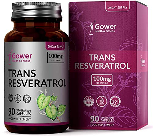 GH Trans Resveratrol 100mg del Extracto de Knotweed Japonés | 90 Capsulas Veganas | Antioxidantes Potentes | Suplemento de Polifenoles de Estilbenoides Naturales | Sin OGM y Sin Gluten