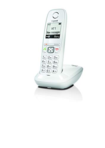 Gigaset AS405 - Teléfono Inalámbrico, Manos Libres, 100 Contactos, Pantalla gráfica iluminada 1.8", letra tamaño grande, Color Blanco