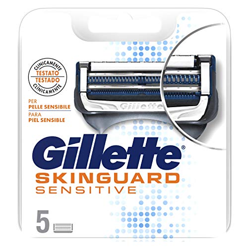 Gillette Skinguard Sensitive Máquinas de Afeitar para Hombre 5 Recambios