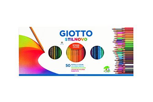 Giotto Stilnovo - Set con 50 lápices y 1 Sacapuntas, Multicolor