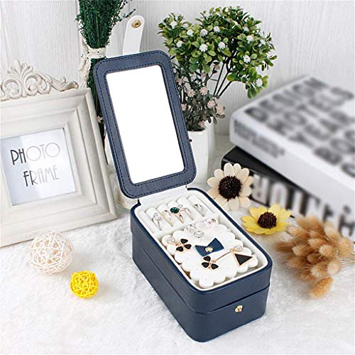 Giow Organizador de joyería Pendientes portátiles de múltiples Capas de Cuero La Caja de Almacenamiento del Reloj es para Las Madres 5.9x3.5x3inches