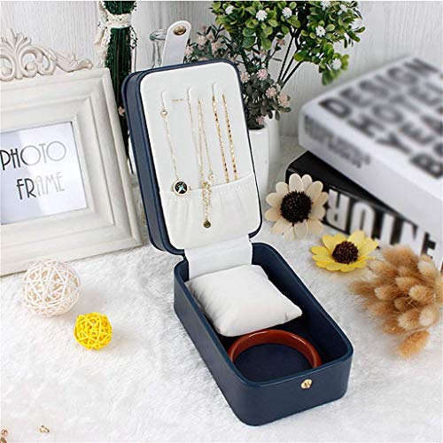 Giow Organizador de joyería Pendientes portátiles de múltiples Capas de Cuero La Caja de Almacenamiento del Reloj es para Las Madres 5.9x3.5x3inches