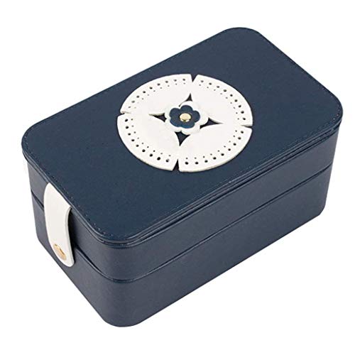 Giow Organizador de joyería Pendientes portátiles de múltiples Capas de Cuero La Caja de Almacenamiento del Reloj es para Las Madres 5.9x3.5x3inches