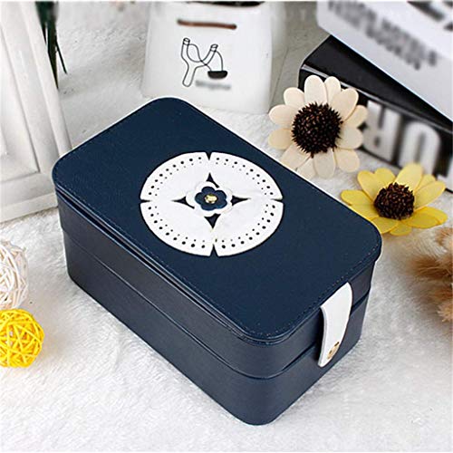 Giow Organizador de joyería Pendientes portátiles de múltiples Capas de Cuero La Caja de Almacenamiento del Reloj es para Las Madres 5.9x3.5x3inches