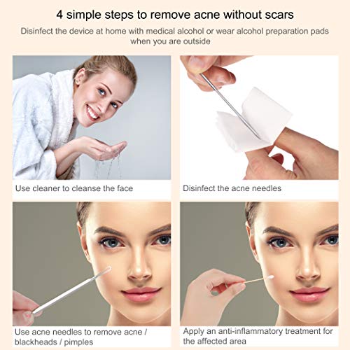 Girls'love talk Herramienta Extractora de Espinillas,Removedor de espinillas,8Pcs Extractor de Comedones para Limpieza de Nariz y Cara con Bolsa de Cremallera