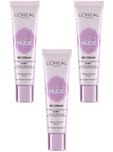 Glam Nude BB Cream, mediano a oscuro, juego de 3 unidades