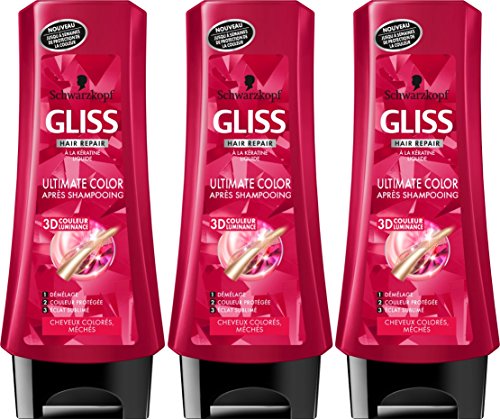 Gliss Acondicionador Hair Repair Ultimate Color cabellos teñidos o con mechas 200 ml – lote de 3