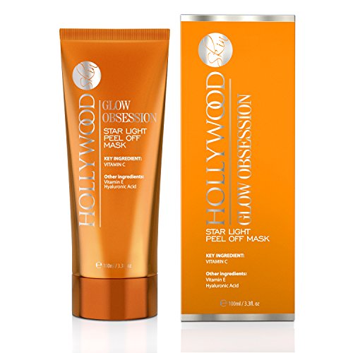 GLOW OBSESSION - Mascarilla Star Light Peel off 400% más FUERTE que grandes competidores con 20% Vitamina C, 10% Ácido Hialurónico, 1% Vitamina E más Aloe Vera, Colágeno y aceite de Jojoba. 100ml