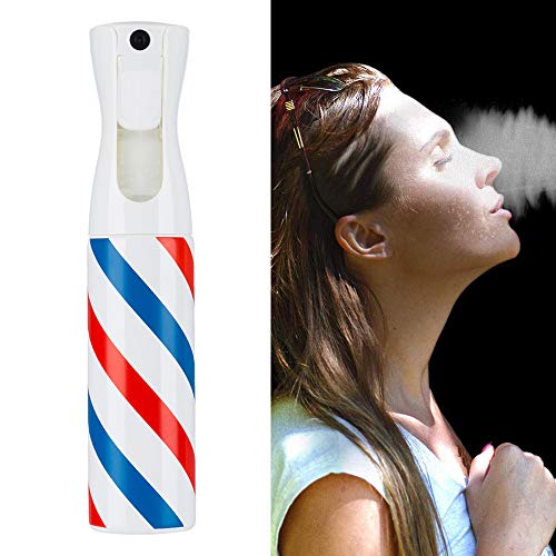 Gobesty Botella De Spray Salon Peluqueria Pulverizador 300 Ml, Botella de spray de niebla de agua continua, Barber Hair Tools Rociador de agua Disolvente y plástico transparente sin Bpa con bomba