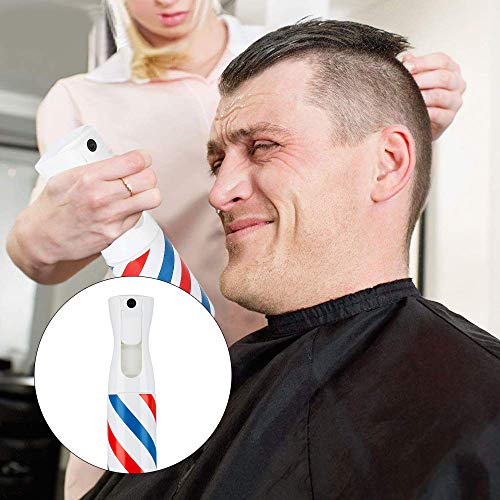 Gobesty Botella De Spray Salon Peluqueria Pulverizador 300 Ml, Botella de spray de niebla de agua continua, Barber Hair Tools Rociador de agua Disolvente y plástico transparente sin Bpa con bomba