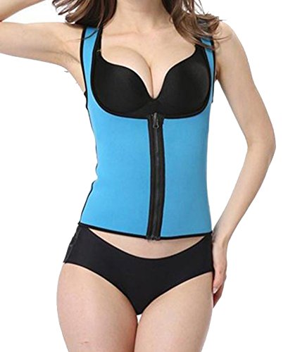GODGETS Fajas Reductoras Adelgazantes Camiseta Reductora Sauna Chaleco Neopreno de Sudoración para Deporte Azul S