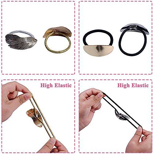 Gomas de Pelo para Cola de Caballo para Niñas y Mujeres 8 Piezas, Coleteros Elásticas de Metal Cordón Envolvente para Damas Accesorios de Regalo