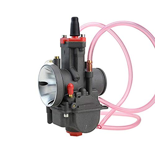 GOOFIT Carburador 32 Moto Filtro Aire 55mm Pit Bike para 2 Tiempos PWK32 Motosierra Motocross Scooter y Ciclomotor ATV Quad Go Kart Plata
