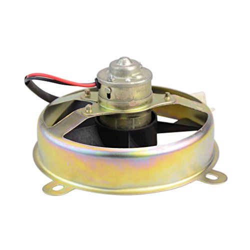 GOOFIT Ventilador Radiador 12V Moto DC Refrigerante Redondo para 150cc 200cc 250cc Vertical Coche ATV Quad Motor Go Kart Ciclomotor y Scooter Negro
