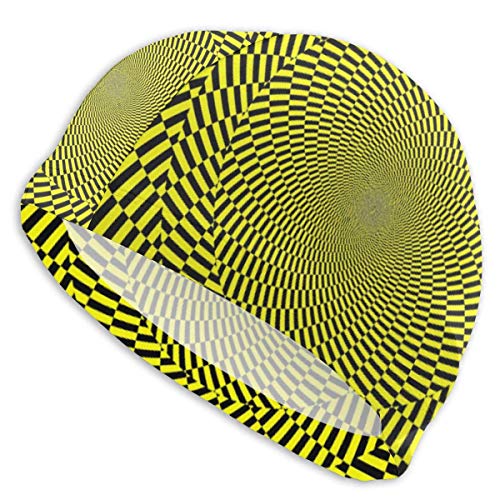 Gorro de baño Neon Glow Vortex Fractal simétrico Arte Sombrero de natación para Adultos Piscina Big Head Hair Guys Chica Gorro de baño