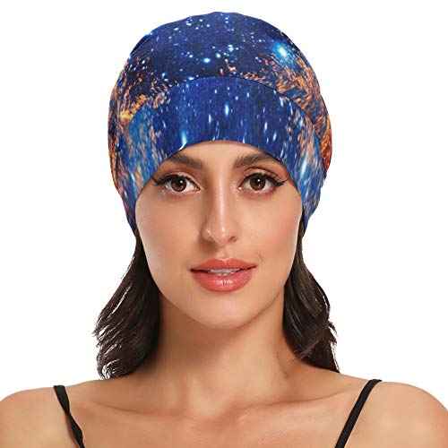 Gorro de dormir para mujer Hermoso espacio Nebulosa Estrellas Planetas 2560x1920 Gorro de dormir de algodón Gorro de dormir transpirable, duradero y suave para el cabello rizado Natural Disponible dí