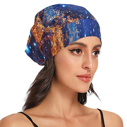 Gorro de dormir para mujer Hermoso espacio Nebulosa Estrellas Planetas 2560x1920 Gorro de dormir de algodón Gorro de dormir transpirable, duradero y suave para el cabello rizado Natural Disponible dí
